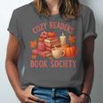 Cozy Readers Book Society Teacher Reading Floral Pumpkin Tee Unisex Jersey T-Shirt