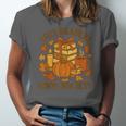 Cozy Readers Book Society Vintage Fall Books & Pumpkin Unisex Jersey T-Shirt