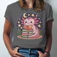 Cute Axolotl Reading Books Cozy Night Aesthetic Unisex Jersey T-Shirt