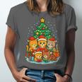 Cute Cats Reading Books Christmas Tree Unisex Jersey T-Shirt