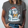 Cute Christmas Penguin Reading Book Cozy Winter Holiday Art Unisex Jersey T-Shirt
