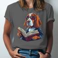 Cute Dog Basset Hound Reading Book Unisex Jersey T-Shirt Cute Dog Basset Hound Reading Book Unisex Jersey T-Shirt