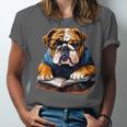 Cute Dog English Bulldog Reading Book Unisex Jersey T-Shirt
