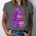 Cute Dragon Reading Books Bookworm Unisex Jersey T-Shirt