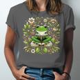 Cute Floral Frog Book Reading Unisex Jersey T-Shirt