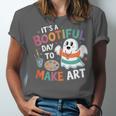 Cute Ghost Book Halloween Spooky Boo School Art Teacher Unisex Jersey T-Shirt Cute Ghost Book Halloween Spooky Boo School Art Teacher Unisex Jersey T-Shirt