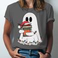 Cute Ghost Holding Books Bookish Christmas Unisex Jersey T-Shirt