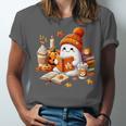 Cute Ghost Reading Book Lovers Halloween Pumpkin Women Girls Unisex Jersey T-Shirt Cute Ghost Reading Book Lovers Halloween Pumpkin Women Girls Unisex Jersey T-Shirt