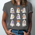 Cute Ghost Reading Books Teacher Halloween Reading Men Women Kids Unisex Jersey T-Shirt