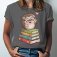 Cute Hedgehog Reading Books Animal Lover Reader Bookworm Unisex Jersey T-Shirt Cute Hedgehog Reading Books Animal Lover Reader Bookworm Unisex Jersey T-Shirt