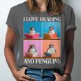 Cute Penguin Reading Book School Librarian Teacher Student Unisex Jersey T-Shirt