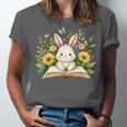 Cute Rabbit And Book Women Girls Reading Book Rabbit Lover Unisex Jersey T-Shirt Cute Rabbit And Book Women Girls Reading Book Rabbit Lover Unisex Jersey T-Shirt