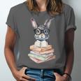 Cute Reading Bunny With Glasses Books Reader Book Bookworm Unisex Jersey T-Shirt Cute Reading Bunny With Glasses Books Reader Book Bookworm Unisex Jersey T-Shirt