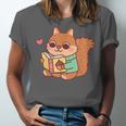 Cute Squirrel Reading A Book Lovers Anime Kawaii Women Kids Unisex Jersey T-Shirt Cute Squirrel Reading A Book Lovers Anime Kawaii Women Kids Unisex Jersey T-Shirt