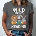 Cute Wildlife Zoo Animals For Book Reader Bookworms Unisex Jersey T-Shirt Cute Wildlife Zoo Animals For Book Reader Bookworms Unisex Jersey T-Shirt