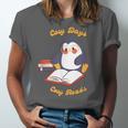 Cute Xmas Book Lover Penguin Reading Cosy Days Cosy Reads Unisex Jersey T-Shirt