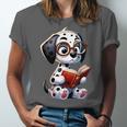 Dalmatian Reading a Book Dog Unisex Jersey T-Shirt