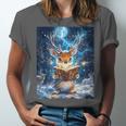 Deer Reads Book Women Girls Reindeer Unisex Jersey T-Shirt