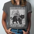 Defend Your Local Library Knight Cat Rider Book Lover Unisex Jersey T-Shirt Defend Your Local Library Knight Cat Rider Book Lover Unisex Jersey T-Shirt
