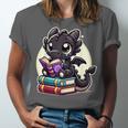 Dragon Reading A Book Cute Bookworm Book Lover Unisex Jersey T-Shirt