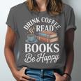 Drink Coffee Read Books Be Happy Vintage Book Reader Readers Unisex Jersey T-Shirt