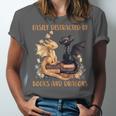 Easily Distracted By Books & Dragons Librarian Book Lover Unisex Jersey T-Shirt