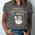 Easily Distracted By Books Silly-Goose Bookish Library Read Unisex Jersey T-Shirt Easily Distracted By Books Silly-Goose Bookish Library Read Unisex Jersey T-Shirt