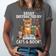Easily Distracted By Cats And Books Book Lover Cat Unisex Jersey T-Shirt Easily Distracted By Cats And Books Book Lover Cat Unisex Jersey T-Shirt