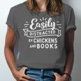 Easily Distracted By Chickens And Books Farm Unisex Jersey T-Shirt