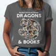 Easily Distracted By Dragons Books Bookworm Women Men Kids Unisex Jersey T-Shirt Easily Distracted By Dragons Books Bookworm Women Men Kids Unisex Jersey T-Shirt