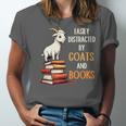 Easily Distracted By Goats And Books Goats And Book Reading Unisex Jersey T-Shirt