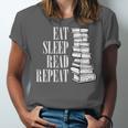 Eat Sleep Read Repeat Reading Book Librarian Men Women Kids Unisex Jersey T-Shirt