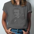 Edgar Allen Poe & Raven Reading Bookworm Reader Unisex Jersey T-Shirt