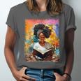 Educated Afro Girl Reading Book Lover History Month Unisex Jersey T-Shirt