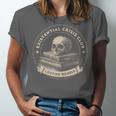 Existential Crisis Club Lifetime Member Skull And Books Unisex Jersey T-Shirt