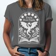 Fantasy Drama Tragedy Dragon Book Magic Gothic Moon Phases Unisex Jersey T-Shirt