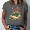 Floral Book Bloom Wildflowers Literature Nature Fantasy Unisex Jersey T-Shirt Floral Book Bloom Wildflowers Literature Nature Fantasy Unisex Jersey T-Shirt