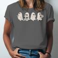 Ghost Book Reading Halloween Books Lover Teacher Kids Unisex Jersey T-Shirt