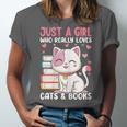 Girl Who Loves Cats And Books Cute Unisex Jersey T-Shirt