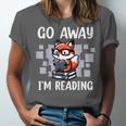 Go Away I'm Reading Book Reader Cute Fox Loves Books Unisex Jersey T-Shirt Go Away I'm Reading Book Reader Cute Fox Loves Books Unisex Jersey T-Shirt