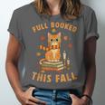 Halloween Fully Booked This Fall Book Ginger Cat Reading Unisex Jersey T-Shirt Halloween Fully Booked This Fall Book Ginger Cat Reading Unisex Jersey T-Shirt