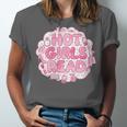 Hot Girls Read Pink Aesthetic Book Lover Reading Unisex Jersey T-Shirt