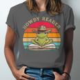 Howdy Reader Frog Reading Book Vintage Unisex Jersey T-Shirt