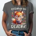 I'd Rather Be Reading Cute Fox Book Lover Reader Bookworm Unisex Jersey T-Shirt
