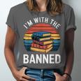 I'm With The Banned Stack Of Books Vintage Sunset Retro Unisex Jersey T-Shirt