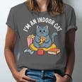I'm An Indoor Cat Introvert Pizza Popcorn Book Gamer Cat Unisex Jersey T-Shirt