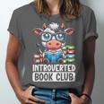Introverted Book Club Reading Lover Cow Unisex Jersey T-Shirt Introverted Book Club Reading Lover Cow Unisex Jersey T-Shirt