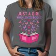 Just A Girl Who Loves Books Butterflies Reading Unisex Jersey T-Shirt