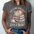Just A Girl Who Loves Cats And Books Reading Librarian Unisex Jersey T-Shirt Just A Girl Who Loves Cats And Books Reading Librarian Unisex Jersey T-Shirt