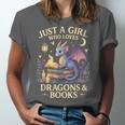 Just a Girl Who Loves Cute Dragons And Books Unisex Jersey T-Shirt Just a Girl Who Loves Cute Dragons And Books Unisex Jersey T-Shirt
